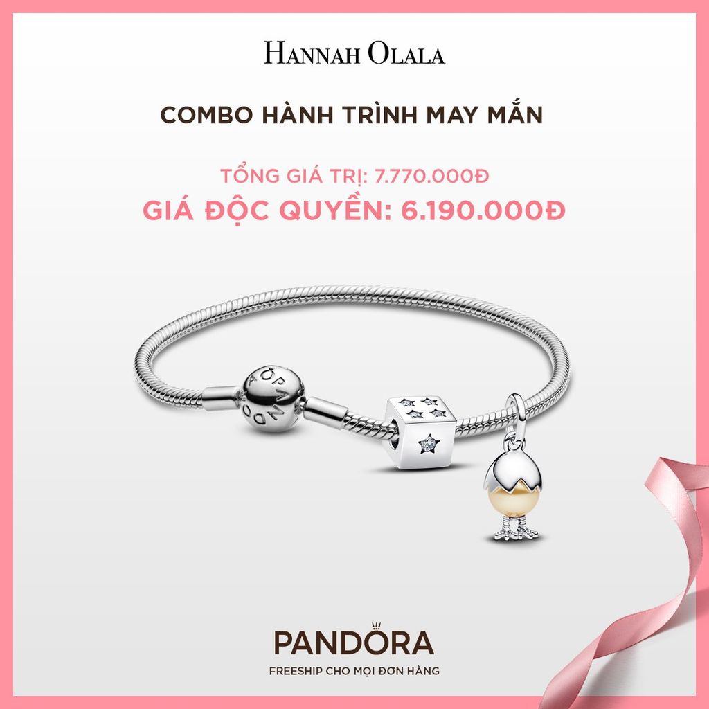  A180_DEAL 125: PANDORA COMBO HÀNH TRÌNH MAY MẮN [ 1 VÒNG & 2 CHARM ] 