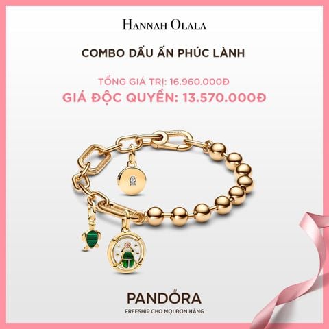  A211_DEAL 133: PANDORA COMBO DẤU ẤN PHÚC LÀNH [ 1 VÒNG & 3 CHARM ] 