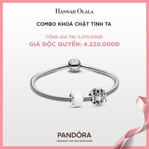 A284_DEAL 146: PANDORA COMBO KHÓA CHẶT TÌNH TA [ 1 VÒNG & 2 CHARM ] - CHỌN MÀU 