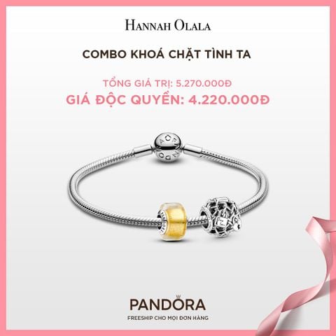  A284_DEAL 146: PANDORA COMBO KHÓA CHẶT TÌNH TA [ 1 VÒNG & 2 CHARM ] - CHỌN MÀU 