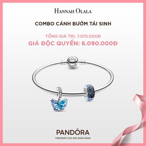  A193_DEAL 129: PANDORA COMBO CÁNH BƯỚM TÁI SINH [ 1 VÒNG & 2 CHARM ] - CHỌN MÀU 