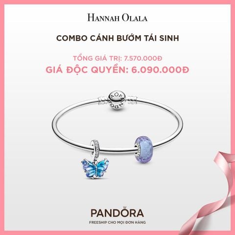  A193_DEAL 129: PANDORA COMBO CÁNH BƯỚM TÁI SINH [ 1 VÒNG & 2 CHARM ] - CHỌN MÀU 