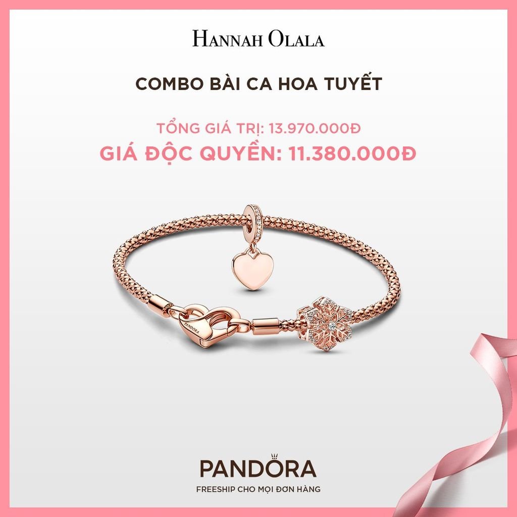  A200_DEAL 131: PANDORA COMBO BÀI CA HOA TUYẾT [ 1 VÒNG & 2 CHARM ] 
