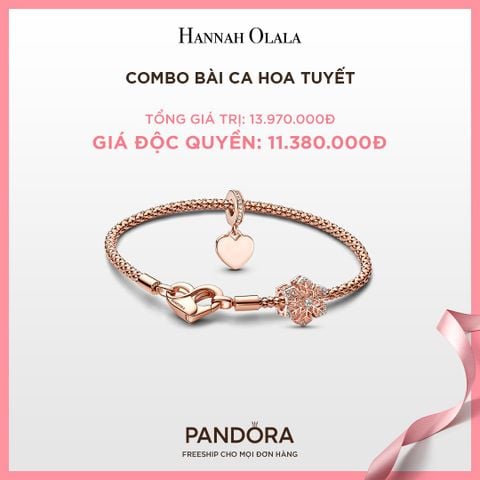  A200_DEAL 131: PANDORA COMBO BÀI CA HOA TUYẾT [ 1 VÒNG & 2 CHARM ] 