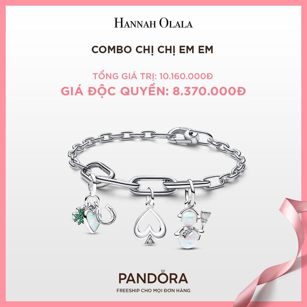  A213_DEAL 134: PANDORA COMBO CHỊ CHỊ EM EM [ 1 VÒNG & 3 CHARM ] 