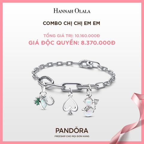  A213_DEAL 134: PANDORA COMBO CHỊ CHỊ EM EM [ 1 VÒNG & 3 CHARM ] 