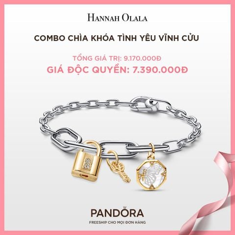  A216_DEAL 136: PANDORA COMBO CHÌA KHÓA TÌNH YÊU VĨNH CỬU [ 1 VÒNG & 3 CHARM ] 