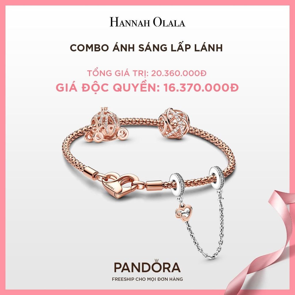  A219_DEAL 137: PANDORA COMBO ÁNH SÁNG LẤP LÁNH [ 1 VÒNG & 3 CHARM ] 