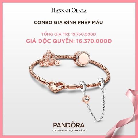  A293_DEAL 148: PANDORA COMBO GIA ĐÌNH PHÉP MÀU [ 1 VÒNG & 3 CHARM ] 