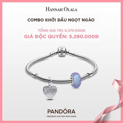  A268_DEAL 143: PANDORA COMBO KHỞI ĐẦU NGỌT NGÀO [ 1 VÒNG & 2 CHARM ] - CHỌN MÀU 