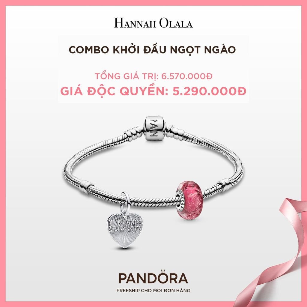  A268_DEAL 143: PANDORA COMBO KHỞI ĐẦU NGỌT NGÀO [ 1 VÒNG & 2 CHARM ] - CHỌN MÀU 