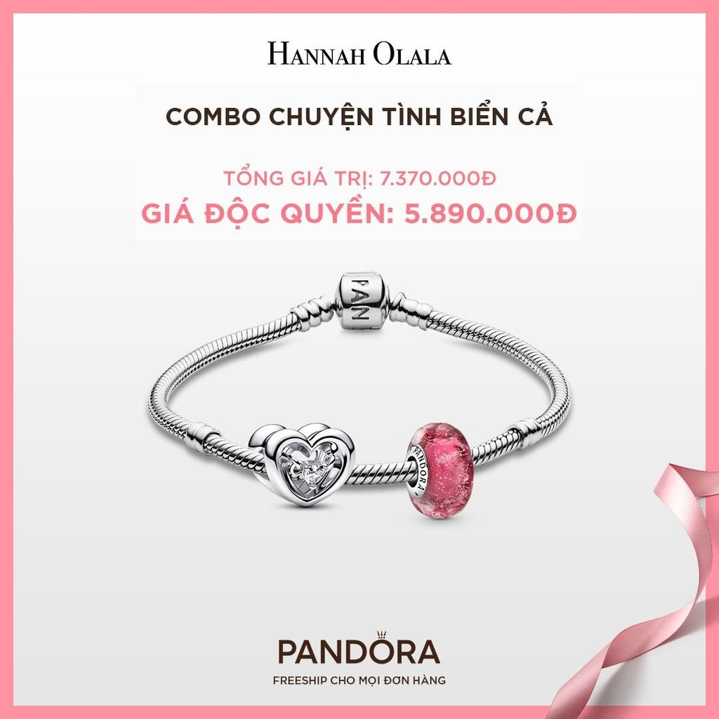  A243_DEAL 142: PANDORA COMBO CHUYỆN TÌNH BIỂN CẢ [ 1 VÒNG & 2 CHARM ] - CHỌN MÀU 