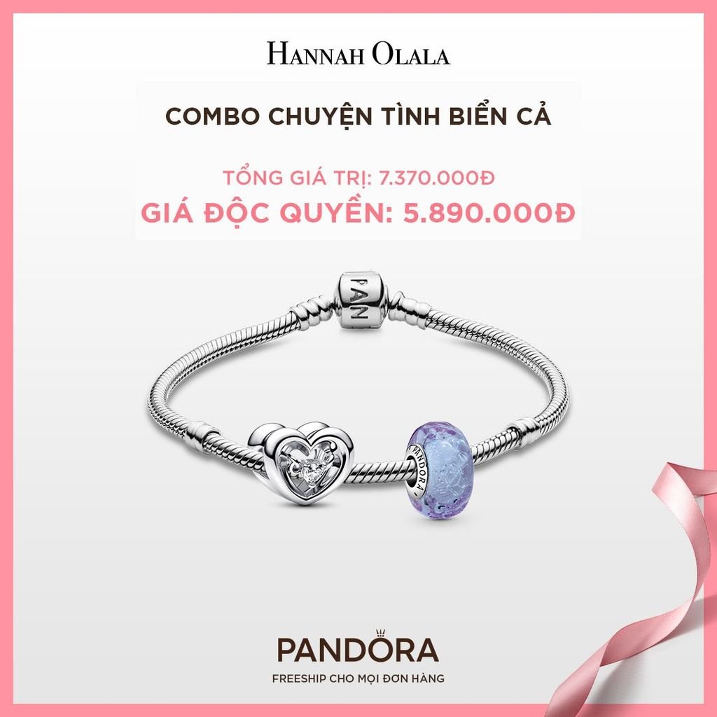  A243_DEAL 142: PANDORA COMBO CHUYỆN TÌNH BIỂN CẢ [ 1 VÒNG & 2 CHARM ] - CHỌN MÀU 