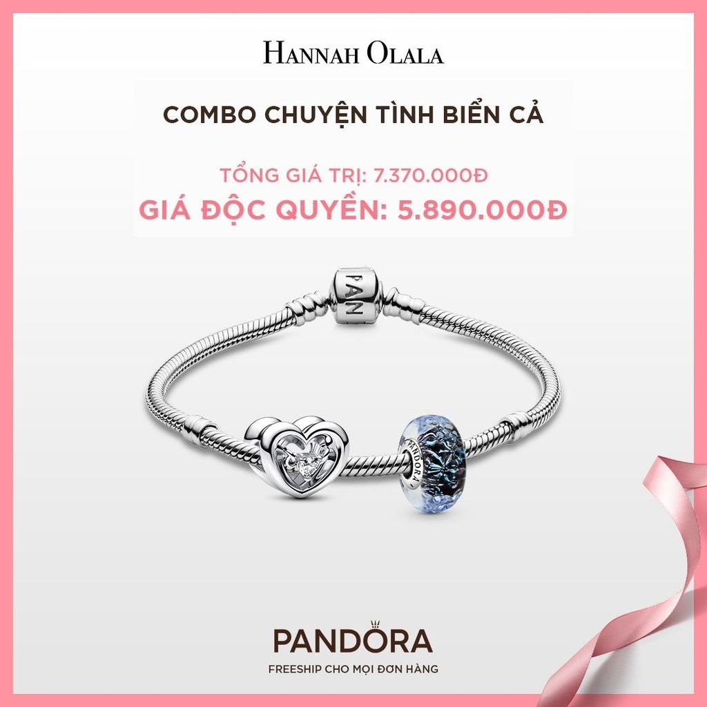  A243_DEAL 142: PANDORA COMBO CHUYỆN TÌNH BIỂN CẢ [ 1 VÒNG & 2 CHARM ] - CHỌN MÀU 