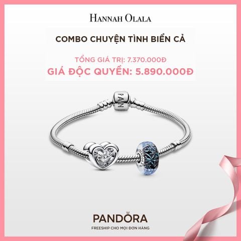  A243_DEAL 142: PANDORA COMBO CHUYỆN TÌNH BIỂN CẢ [ 1 VÒNG & 2 CHARM ] - CHỌN MÀU 