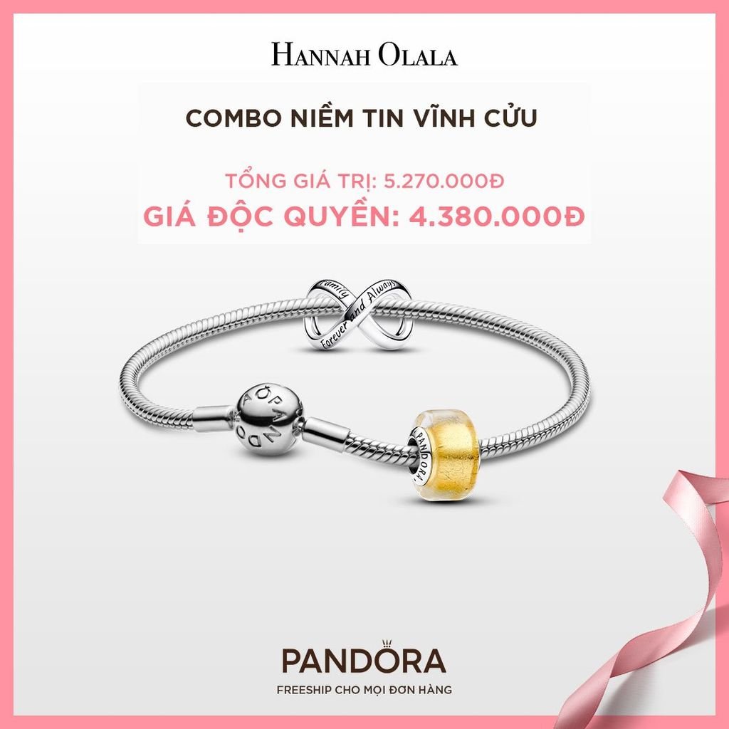  A274_DEAL 144: PANDORA COMBO NIỀM TIN VĨNH CỬU [ 1 VÒNG & 2 CHARM ] - CHỌN MÀU 
