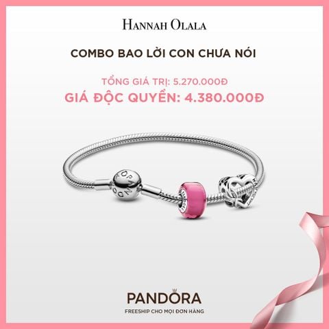  A278_DEAL 145: PANDORA COMBO BAO LỜI CON CHƯA NÓI [ 1 VÒNG & 2 CHARM ] - CHỌN MÀU 
