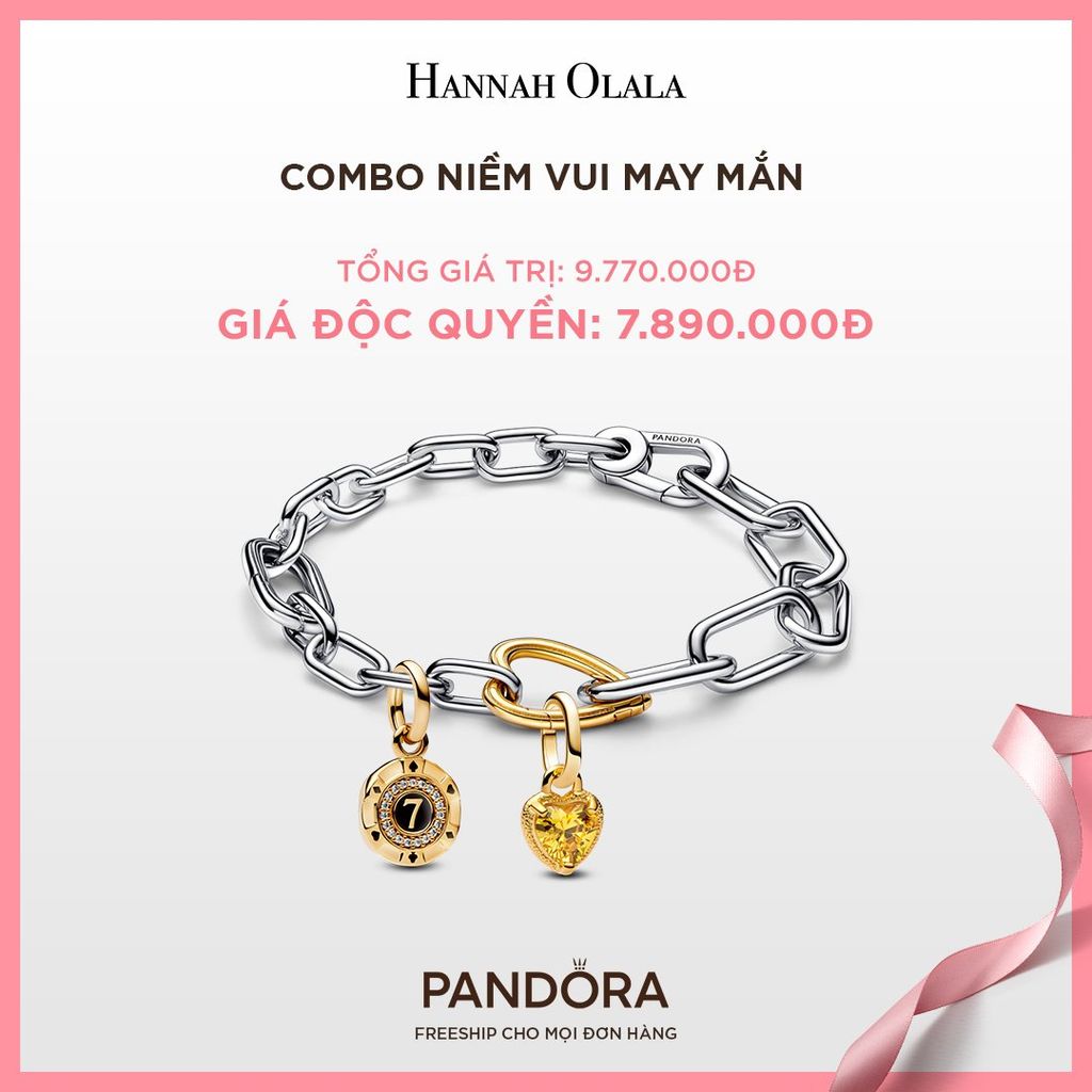  A139_DEAL 115: PANDORA COMBO NIỀM VUI MAY MẮN [ 1 VÒNG TAY & 2 CHARM ] 