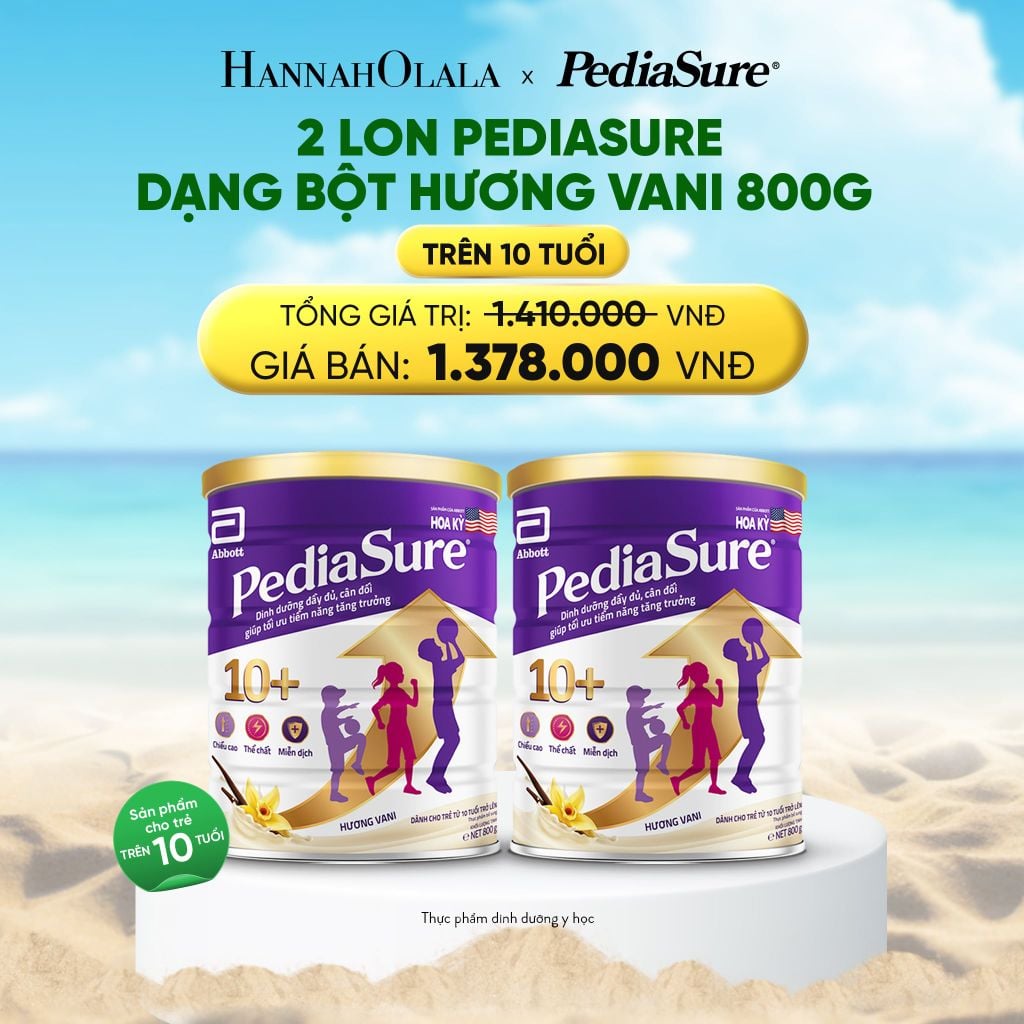  A2035_DEAL 11: 2 LON PEDIASURE DẠNG BỘT HƯƠNG VANI 800G 10+ 