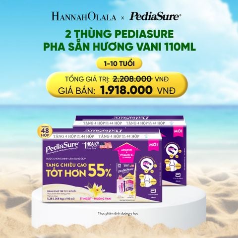  A2036_DEAL 12: 2 THÙNG PEDIASURE PHA SẴN HƯƠNG VANI 110ML 