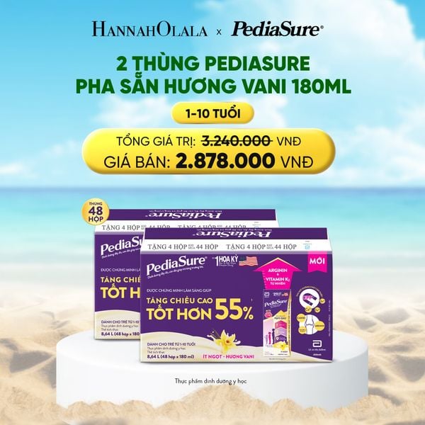  A2037_DEAL 13: 2 THÙNG PEDIASURE PHA SẴN HƯƠNG VANI 180ML 