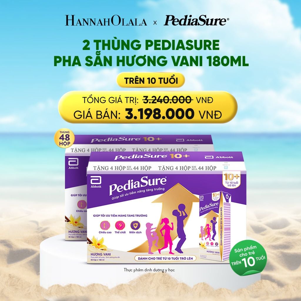  A2038_DEAL 14: 2 THÙNG PEDIASURE PHA SẴN HƯƠNG VANI 180ML 10+ 