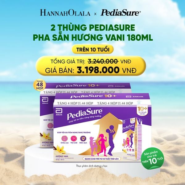  A2038_DEAL 14: 2 THÙNG PEDIASURE PHA SẴN HƯƠNG VANI 180ML 10+ 