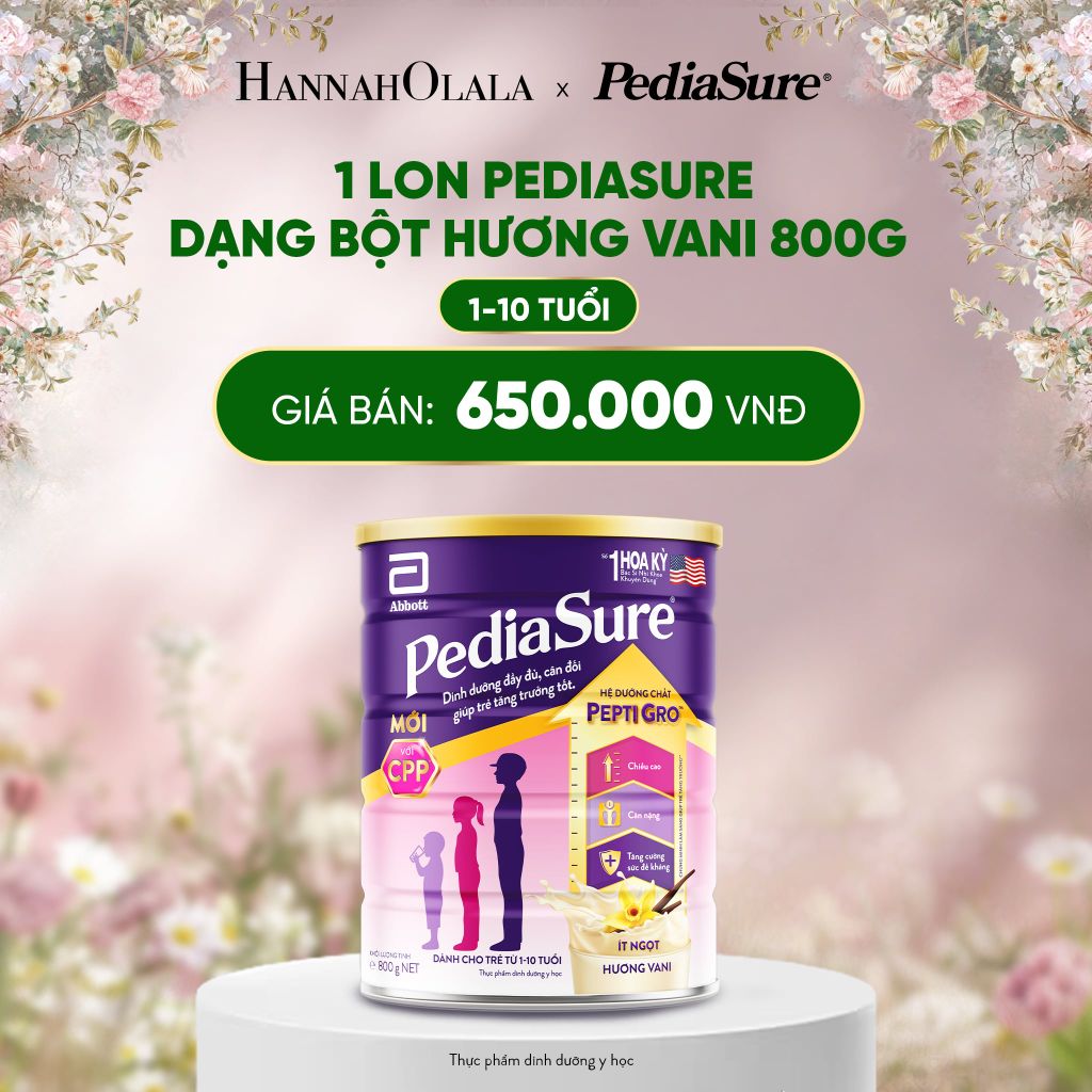  DEAL 1: 1 LON PEDIASURE DẠNG BỘT HƯƠNG VANI 800G 