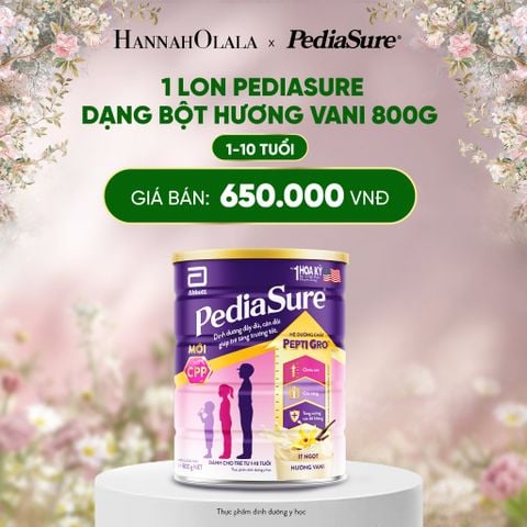  DEAL 1: 1 LON PEDIASURE DẠNG BỘT HƯƠNG VANI 800G 