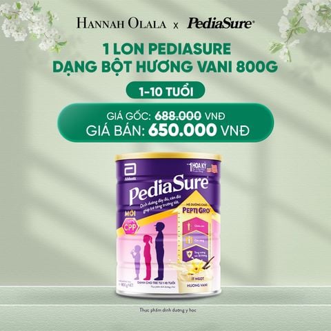 DEAL 1: 1 LON PEDIASURE DẠNG BỘT HƯƠNG VANI 800G 