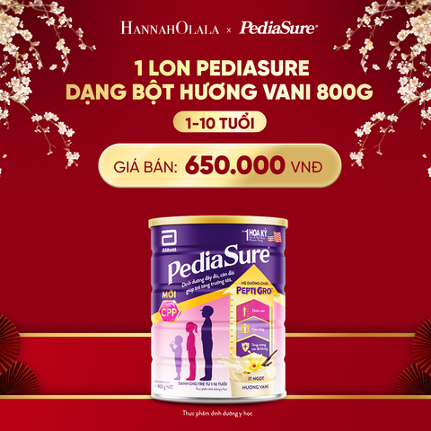  DEAL 1: 1 LON PEDIASURE DẠNG BỘT HƯƠNG VANI 800G 