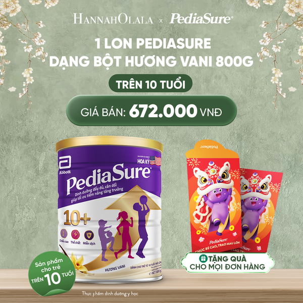  D687_DEAL 2: [TẶNG BAO LÌ XÌ] 1 LON PEDIASURE DẠNG BỘT HƯƠNG VANI 800G 10+ 