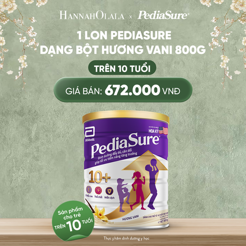  DEAL 2: 1 LON PEDIASURE DẠNG BỘT HƯƠNG VANI 800G 10+ 