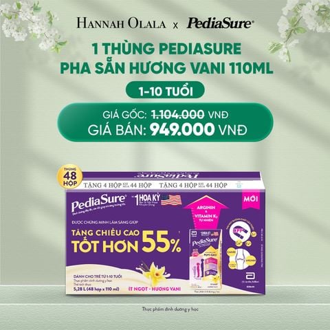  DEAL 4: 1 THÙNG PEDIASURE PHA SẴN HƯƠNG VANI 110ML 
