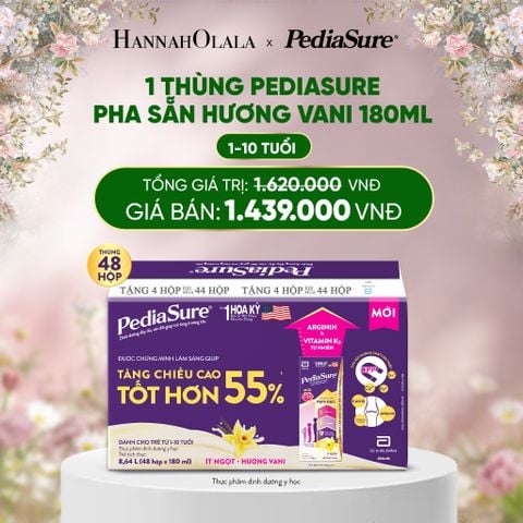  DEAL 5: 1 THÙNG PEDIASURE PHA SẴN HƯƠNG VANI 180ML 