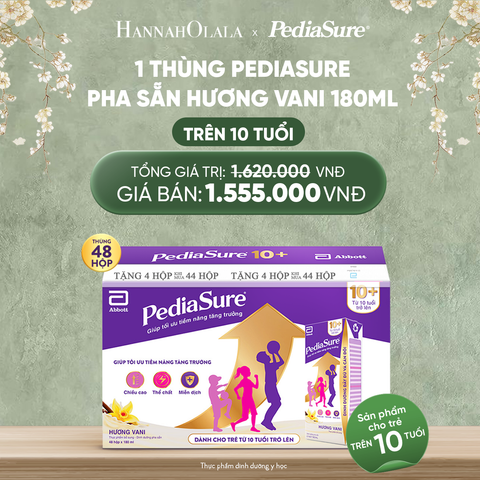  DEAL 6: 1 THÙNG PEDIASURE PHA SẴN HƯƠNG VANI 180ML 10+ 