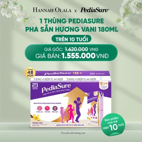  DEAL 6: 1 THÙNG PEDIASURE PHA SẴN HƯƠNG VANI 180ML 10+ 