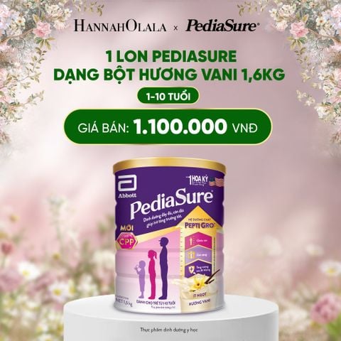  DEAL 7: 1 LON PEDIASURE DẠNG BỘT HƯƠNG VANI 1,6KG 