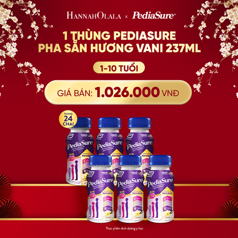  DEAL 9: 1 THÙNG 24 CHAI PEDIASURE PHA SẴN HƯƠNG VANI 237ML 