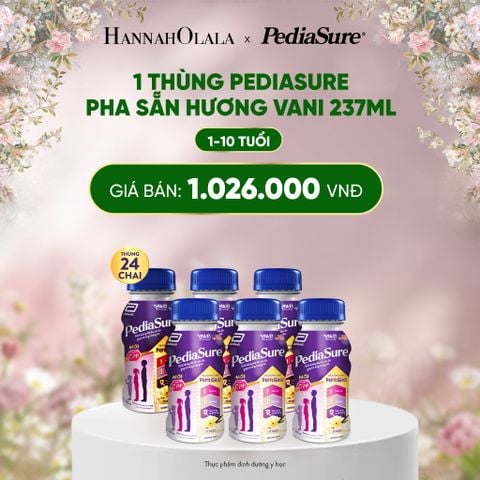  DEAL 9: 1 THÙNG 24 CHAI PEDIASURE PHA SẴN HƯƠNG VANI 237ML 