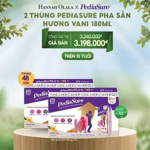  E131_DEAL 14: 2 THÙNG PEDIASURE PHA SẴN HƯƠNG VANI 180ML 10+ 