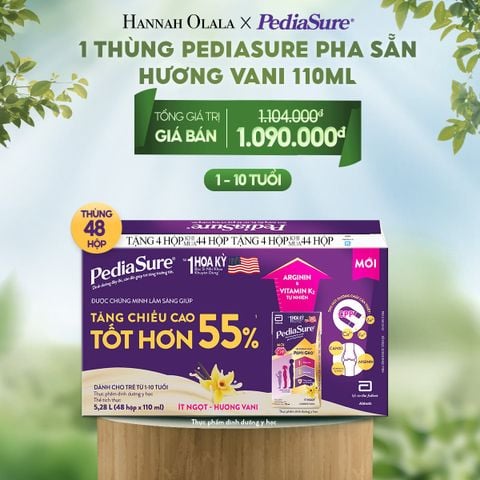  E134_DEAL 4: 1 THÙNG PEDIASURE PHA SẴN HƯƠNG VANI 110ML 