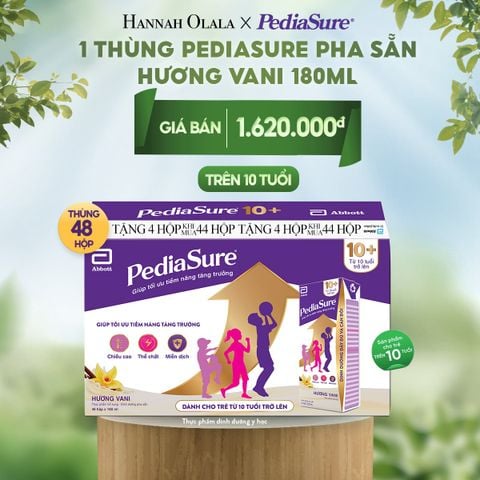  E136_DEAL 6: 1 THÙNG PEDIASURE PHA SẴN HƯƠNG VANI 180ML 10+ 