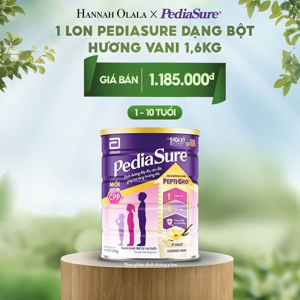  E137_DEAL 7: 1 LON PEDIASURE DẠNG BỘT HƯƠNG VANI 1,6KG 