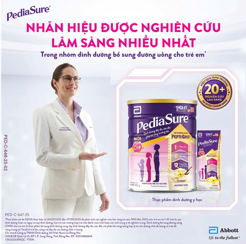  E94_DEAL 3: 3 LON PEDIASURE DẠNG BỘT HƯƠNG VANI 800G 