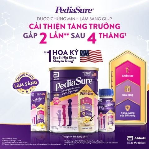  E93_DEAL 2: 2 LON PEDIASURE DẠNG BỘT HƯƠNG VANI 800G 