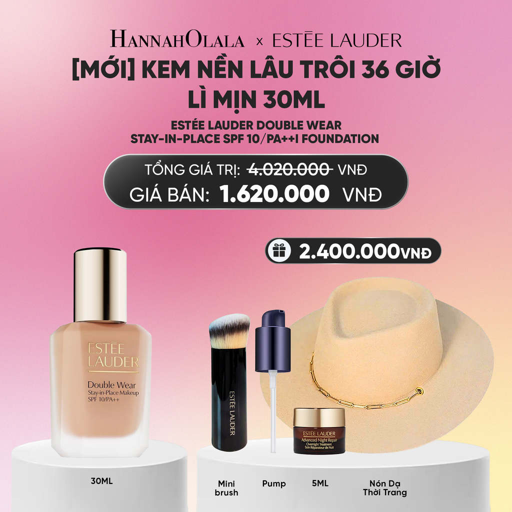  [MỚI] KEM NỀN LÂU TRÔI 36 GIỜ, LÌ MỊN ESTÉE LAUDER DOUBLE WEAR STAY-IN-PLACE SPF 10PA++FOUNDATION 30ML_A1603 