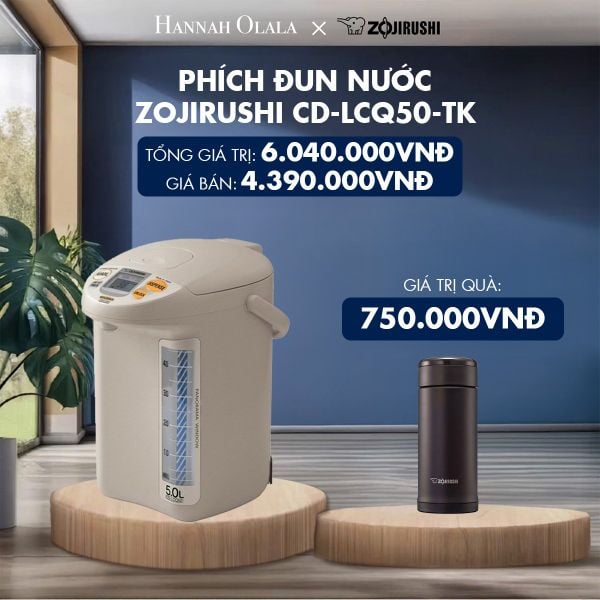  DEAL 8: 
Phích đun nước Zojirushi CD-LCQ50-TK – Dung tích 5.0L 