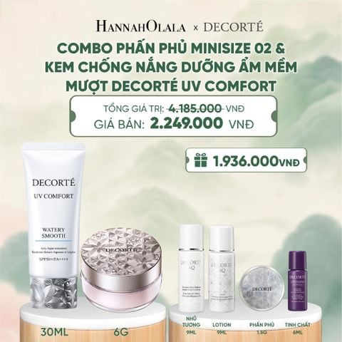  COMBO PHẤN PHỦ MINISIZE 02 - TÍM LILAC TRONG & KEM CHỐNG NẮNG DECORTÉ UV COMFORT 30ML - A48 