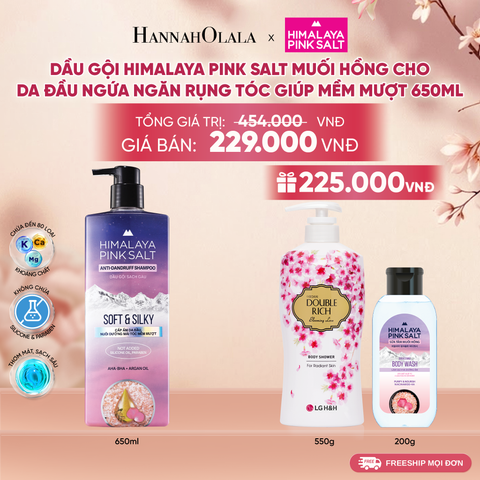  DẦU GỘI HIMALAYA PINK SALT MUỐI HỒNG CHO DA ĐẦU NGỨA, NGĂN RỤNG TÓC GIÚP MỀM MƯỢT, ÓNG Ả 650ML 